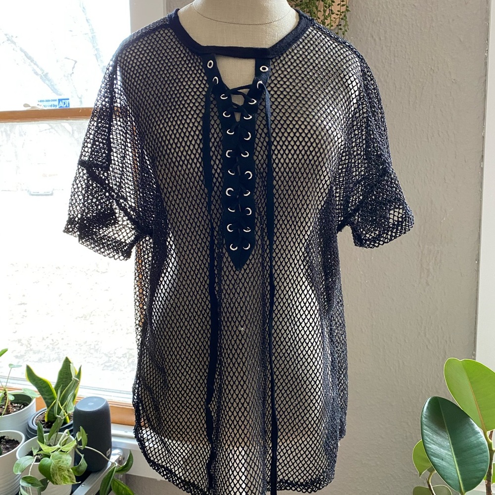Edgy fishnet/mesh shirt